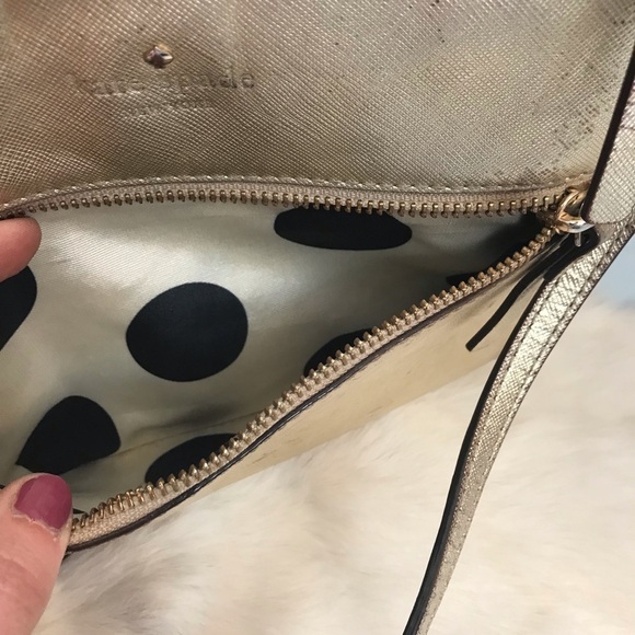 KATE SPADE Saffiano Leather Crossbody Tenley Gold - Picture 6 of 8